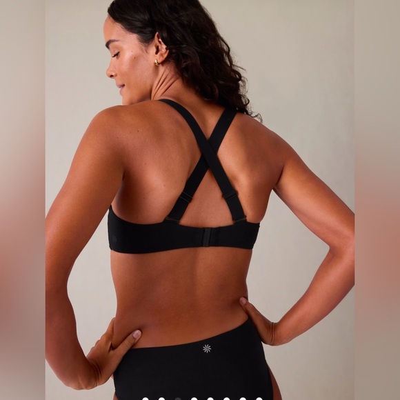 Athleta Square Neck V Bra Cup Swim Bikini Top  34D 34DD 34D/DD Black - Picture 4 of 14